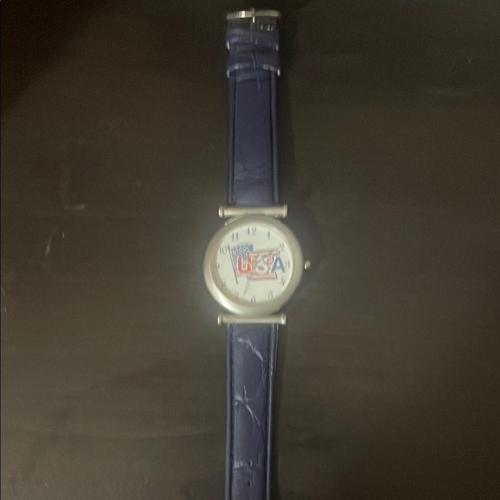 Blue Leather Strap Watch
